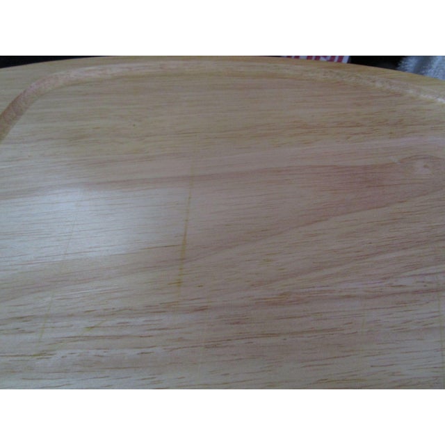 Wood 1990s Cabin Bull Shaped Beechwood and Cast Aluminum Serving Cutting Trencher Board Winsome Wood For Sale - Image 7 of 8
