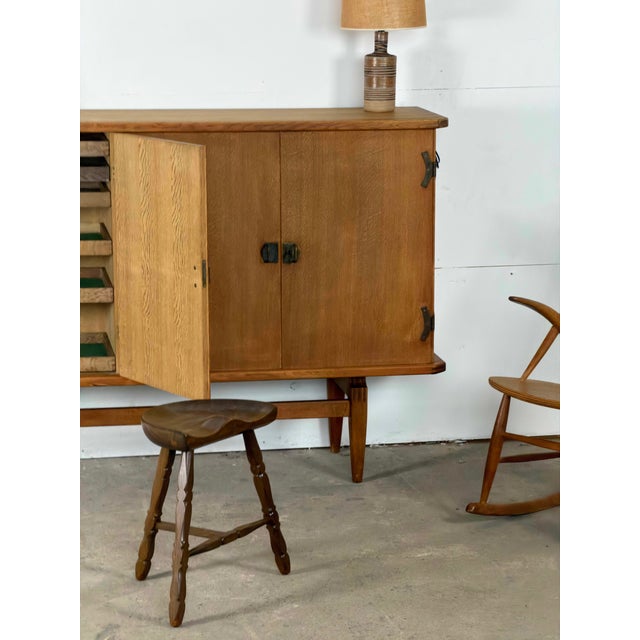 Danish Modern Sideboard in Oak and Brass by Henning Kjærnulf, 1960s For Sale - Image 6 of 12