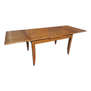 French Reconstruction Extendable Oak Table, 1950 For Sale