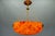 French Art Deco Mottled Orange Glass & Brass Pendant Light, 1930s For Sale - Image 15 of 18