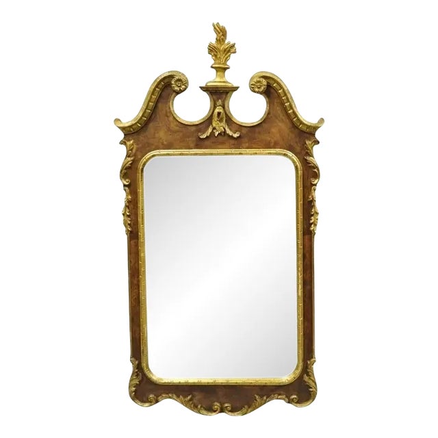 Vintage Decorative Crafts Inc American Federal Carved Wood Gold Gilt Wall Mirror For Sale
