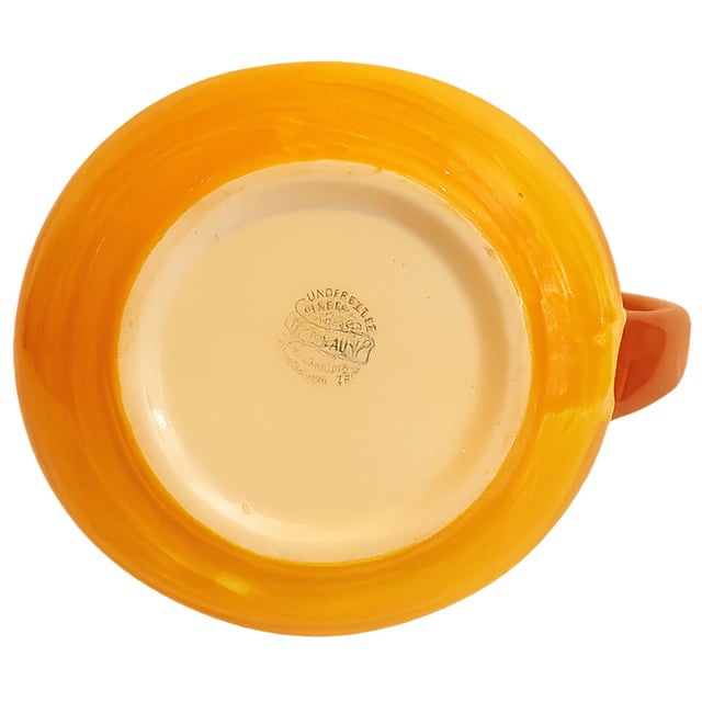 Vernon Kilns 1940s Vernon Kilns / Vernonware Homespun California Pottery Beverage Pitcher For Sale - Image 4 of 4