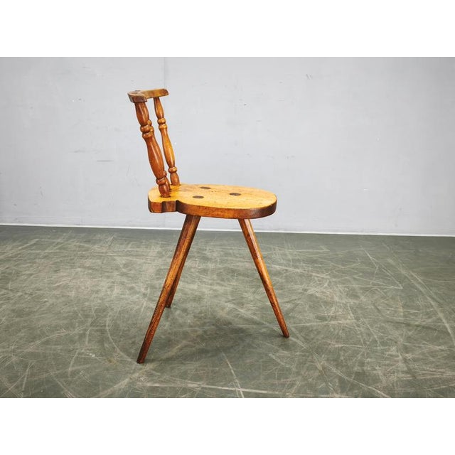 Wood Folk Primitive Beech Chair, Czechoslovakia, 1940s For Sale - Image 7 of 10