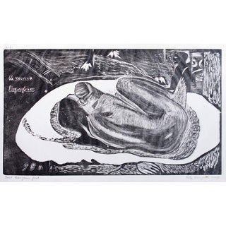 Paul Gauguin, She is Haunted by a Spirit, 1921, Woodcut Print For Sale