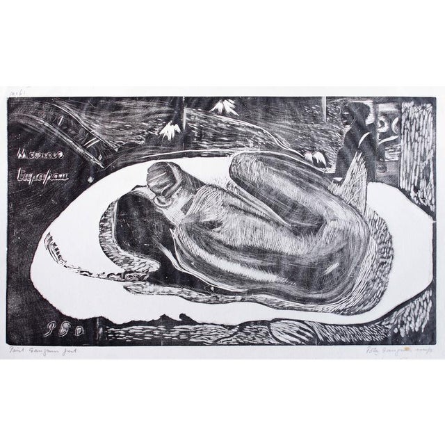 Paul Gauguin, She is Haunted by a Spirit, 1921, Woodcut Print For Sale