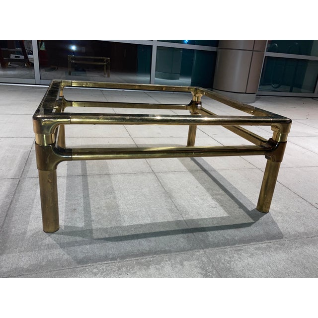 Mid-Century Modern Iconic Brass Coffee Table Base Manner of Mastercraft For Sale - Image 3 of 12