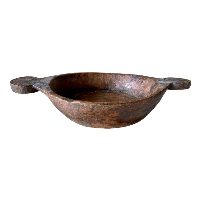 Late 19th-Century Hand-Hewn Rustic American Wooden Dough Bowl For Sale