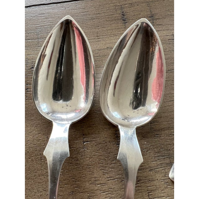 Very Rare C. 1841-1845 Francis C. Polack, York Pa. 900 Coin Silver Tea Spoons- Set of 6 For Sale In Lexington, KY - Image 6 of 13