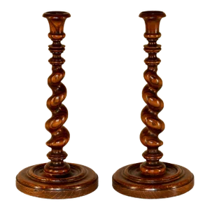 Pair of English Candlesticks With Graduated Twist