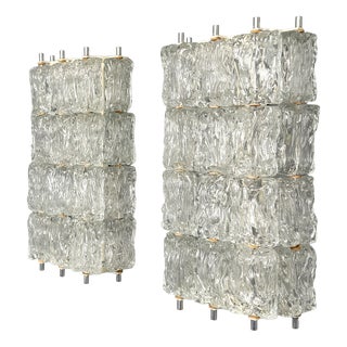 Glass Wall Lamps by Barovier & Toso, Italy, 1960s, Set of 2 For Sale