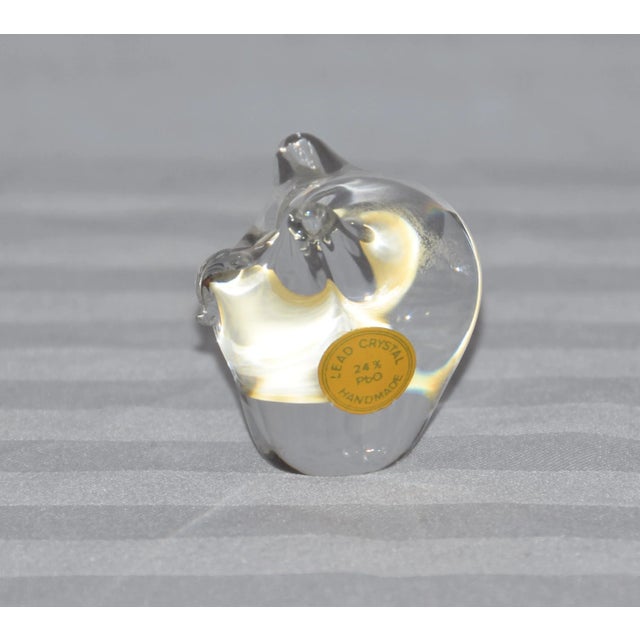 Strauss Art Glass Clear Crystal Owl Paperweight For Sale - Image 4 of 7