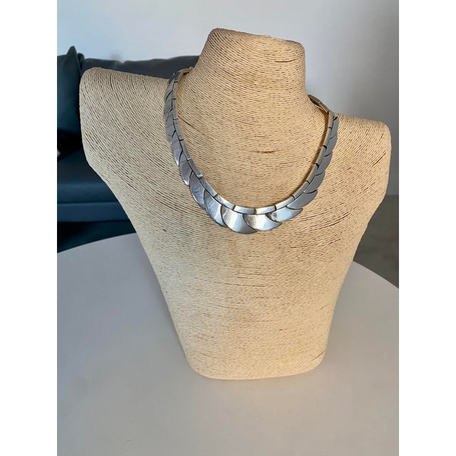 Sterling Silver Taxco Interlocking Shingle Scale Necklace (After Antonio Pineda) For Sale - Image 11 of 18