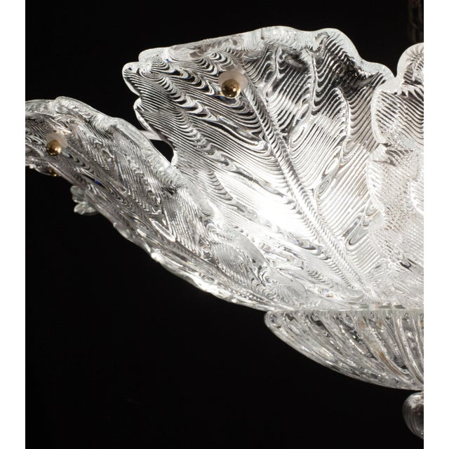 Italian Mid-Century Large Transparent Murano Glass Ceiling Light For Sale - Image 12 of 12