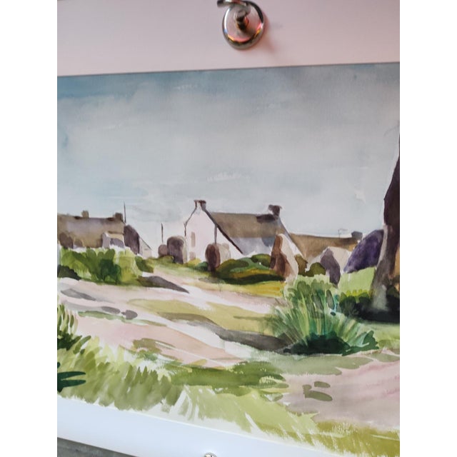 Modern Michel Roubille, Carnac, 1980, Watercolor For Sale - Image 3 of 7