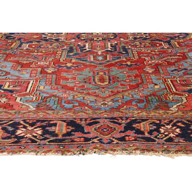 Late 19th Century Persian Heriz Rug, 08'10 X 10'10 For Sale - Image 4 of 10