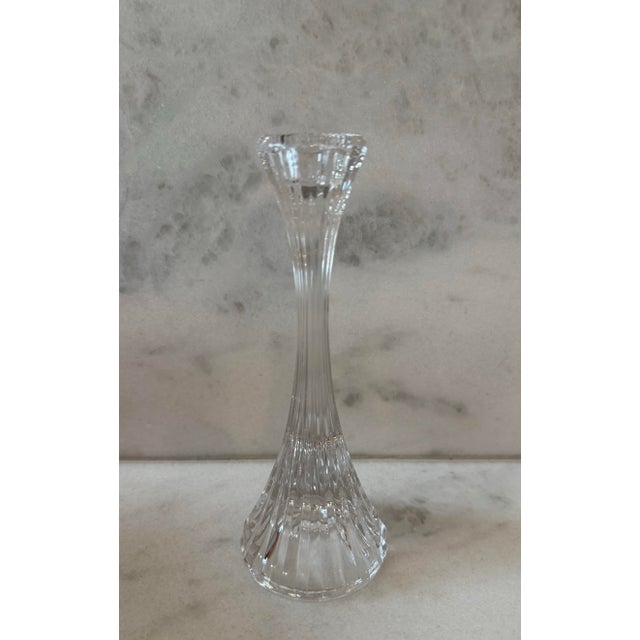 Mikasa Pair of Vintage Mikasa Park Lane Crystal Candle Holders For Sale - Image 4 of 10