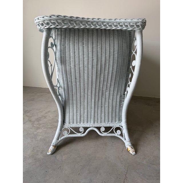 White Vintage Palm Beach Woven Wicker Chest of Drawers For Sale - Image 8 of 12