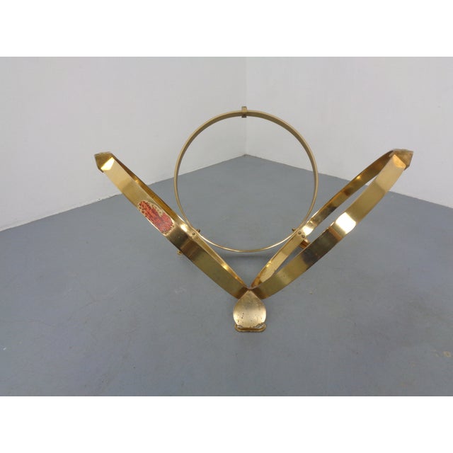 Space Age Gold-Plated Glass Coffee Table by Knut Hesterberg for Ronald Schmitt, Germany, 1960s For Sale - Image 13 of 18