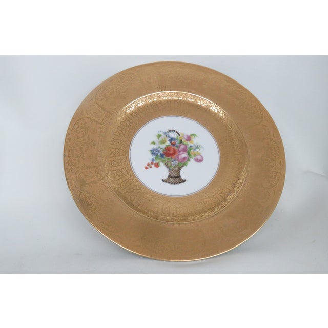Heinrich & Co. Early 20th Century Heinrich and Co Selb Bavaria Porcelain 22k Filigree Set of 5 Plates 4802b For Sale - Image 4 of 17