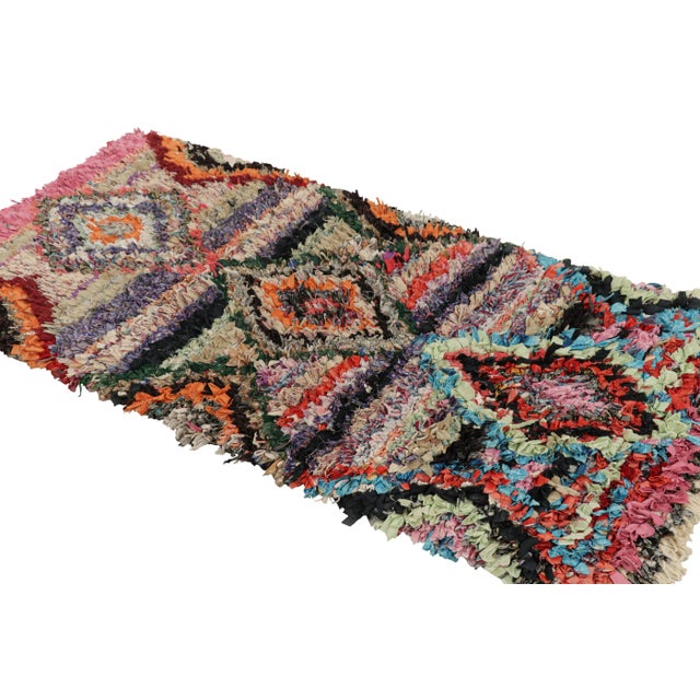 Rug & Kilim Vintage Moroccan Rug With Polychromatic Diamond Medallion, From Rug & Kilim For Sale - Image 4 of 7