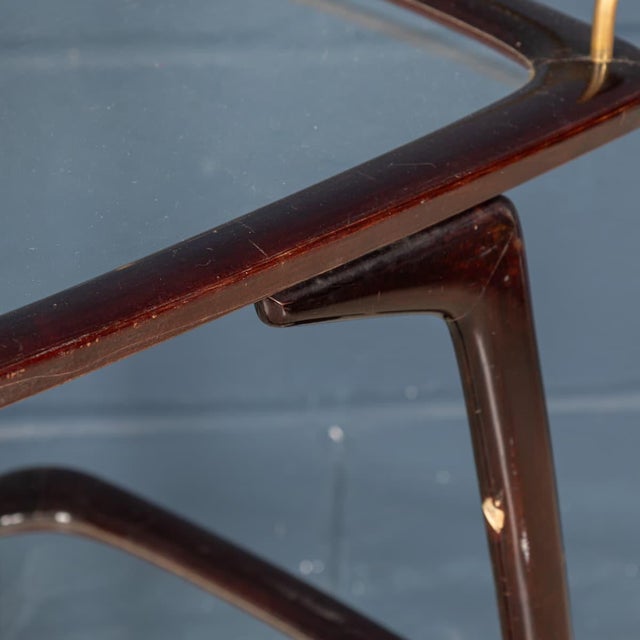 Vintage 20th Century Italian Brass & Wood Drinks Trolley, 1960 For Sale - Image 10 of 18