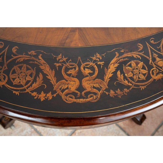 Antique Center Table in Exotic Woods, Nice, 19th Century For Sale - Image 6 of 8
