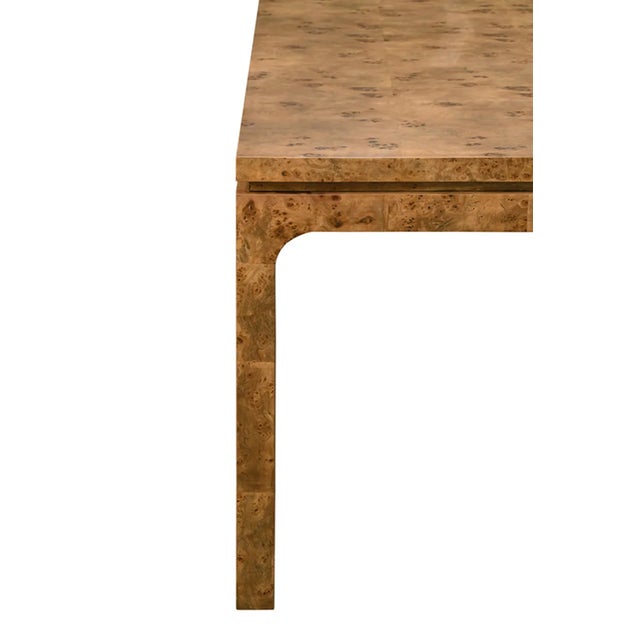 Worlds Away Matthew Izzo Home Adams 86" Dark Burlwood Modern Rectangle Dining Table For Sale - Image 4 of 8