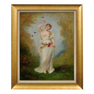 Andre Charles Voillemot, Allegory of Summer, 1860s, Oil Painting, Framed For Sale