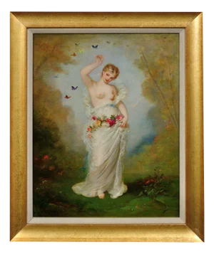 Andre Charles Voillemot, Allegory of Summer, 1860s, Oil Painting, Framed