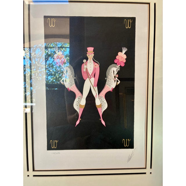 Black Erté Letter “W” Signed & Numbered Lithograph, 1977 — With Documentation For Sale - Image 8 of 12