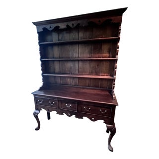 1940s Holland Company Welch Dresser W/Plate Rack in Distressed Oak For Sale