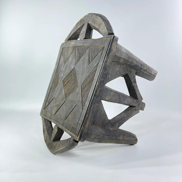African Early 20th Century Nupe Wood Stool Nigeria For Sale - Image 3 of 9