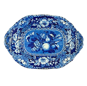 Stubbs & Kent Georgian Cobalt Transferware ‘ Fruits and Flowers’ Platter, Circa 1830