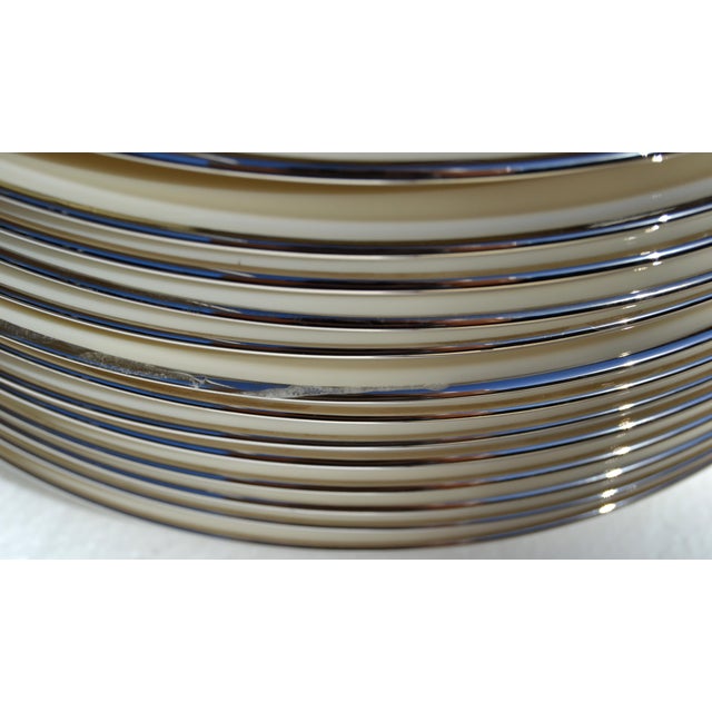 Vintage Lenox Special Porcelain Beige Dinner Plates Silver Trim - Set of 14 For Sale - Image 15 of 16