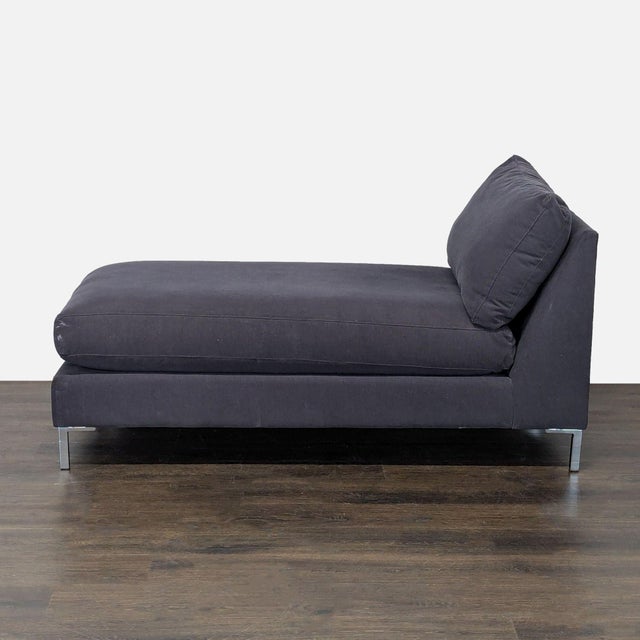 Modern Cb2 Modern Dark Gray Chaise Lounge Sofa For Sale - Image 3 of 7