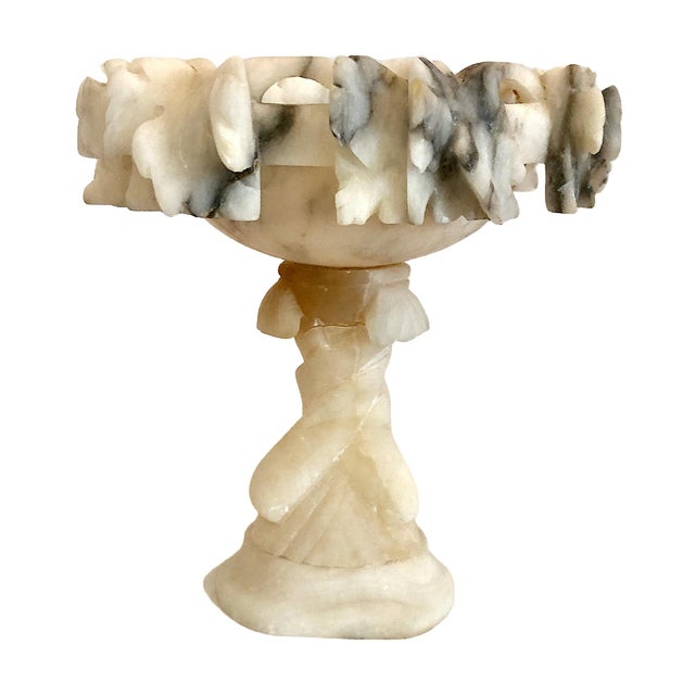 On offer is a classic Grand Tour-style Italian carved alabaster miniature “tazza,” a compote bowl, traditionally crafted...