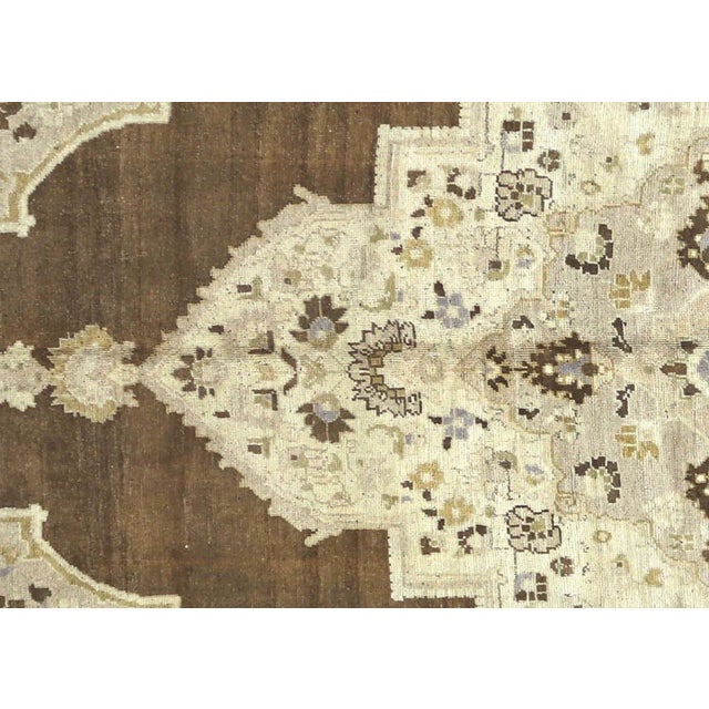 1960s Turkish Oushak Rug. Handwoven with wool on wool foundation in the Oushak region of Western Turkey. The Anatolian...