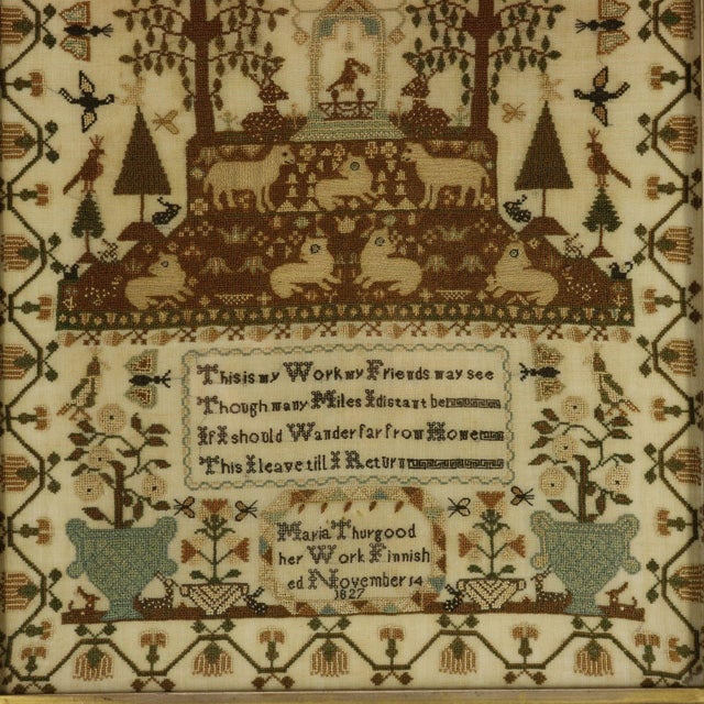 Traditional Regency Period Sampler, 1827, by Maria Thurgood For Sale - Image 3 of 18