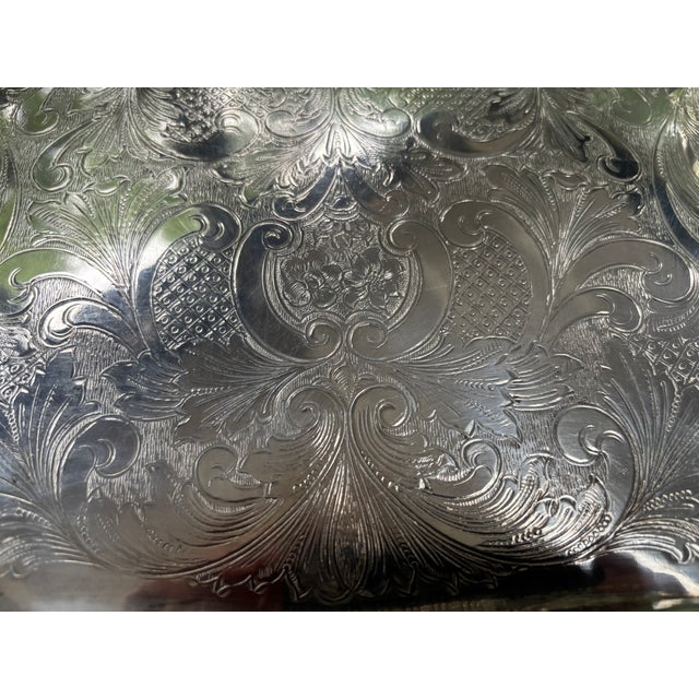 1950s Sheffield Silver Plate Reticulated Gallery Tray For Sale - Image 5 of 9