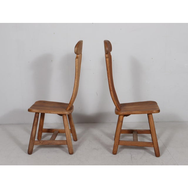 Brutalist Dining Chairs in Oak by De Puydt, Belgium, 1970s, Set of 6 For Sale - Image 9 of 18