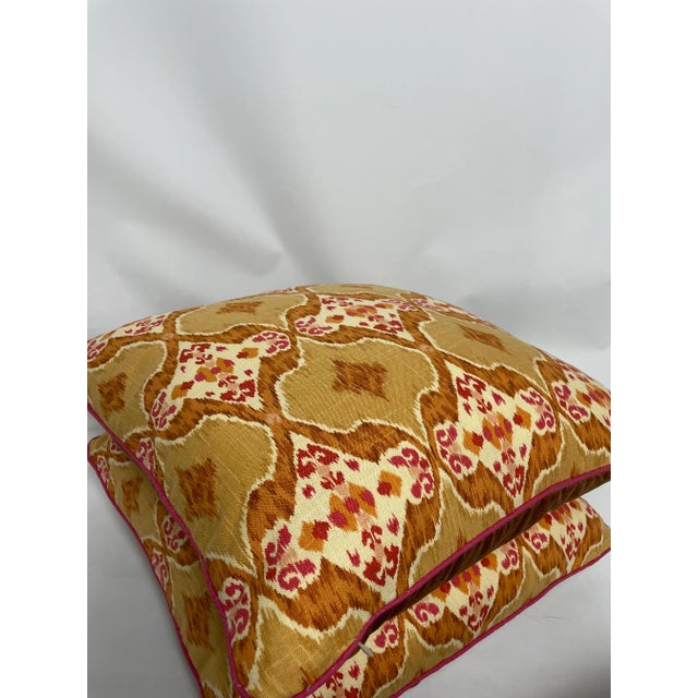 Fabricut Ikat Esc Brown Pillows - Pair For Sale - Image 9 of 13