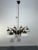 Mid-Century Modern 6-Light Chandelier in Brass, Wood and Opal Glass in the style of Stilnovo, 1950 For Sale - Image 3 of 11