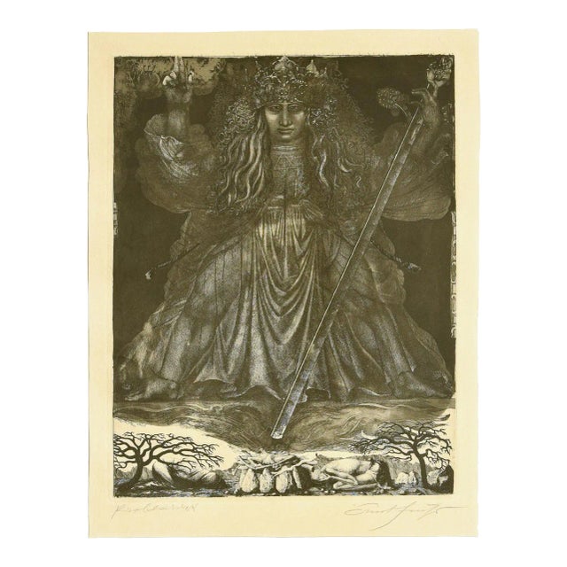 Samson, the Judge - Original Etching by Ernst Fuchs - 1960s 1960s For Sale