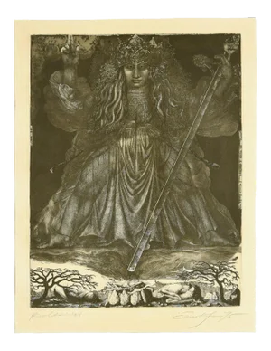 Samson, the Judge - Original Etching by Ernst Fuchs - 1960s 1960s
