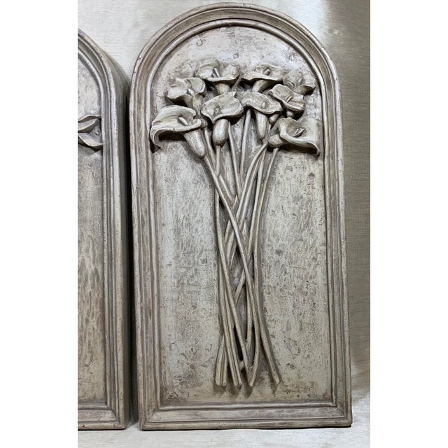 1980s Carved Gray Wall ‏Hangings - a Pair For Sale In Miami - Image 6 of 12