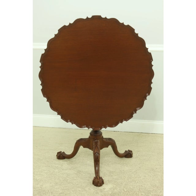 Bench Made Chippendale Ball & Claw Mahogany Tilt Top Table For Sale - Image 12 of 12