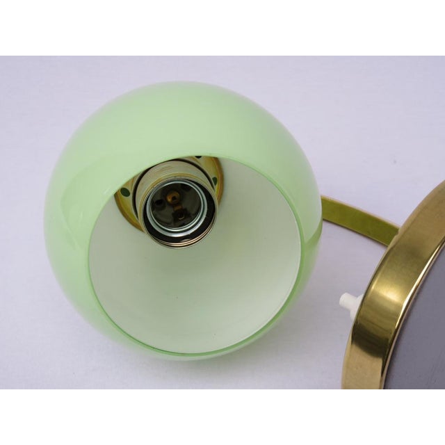 Art Deco Bedside Lamp in Brass with Green Cased Glass Shade, 1920s For Sale - Image 11 of 15