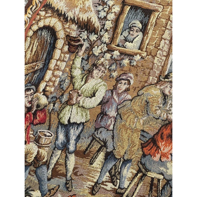 French Jacquard Tapestry with the Flemish Festival Motif in the style of Aubusson, 1970s For Sale - Image 10 of 18