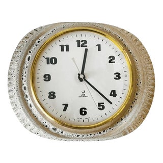 Vintage Electronic Ceramic Doucic Jars Wall Clock from Jaz, 1970s For Sale