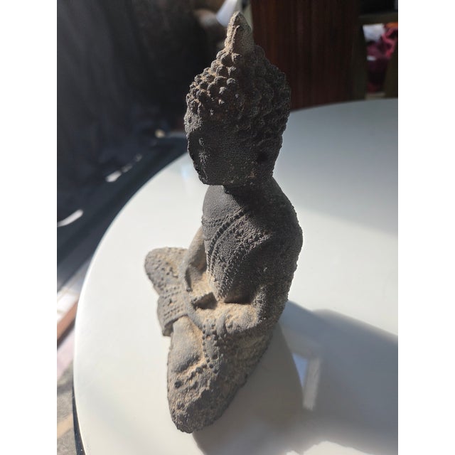 Cast Stone Seated Tibetan Buddha For Sale - Image 4 of 14